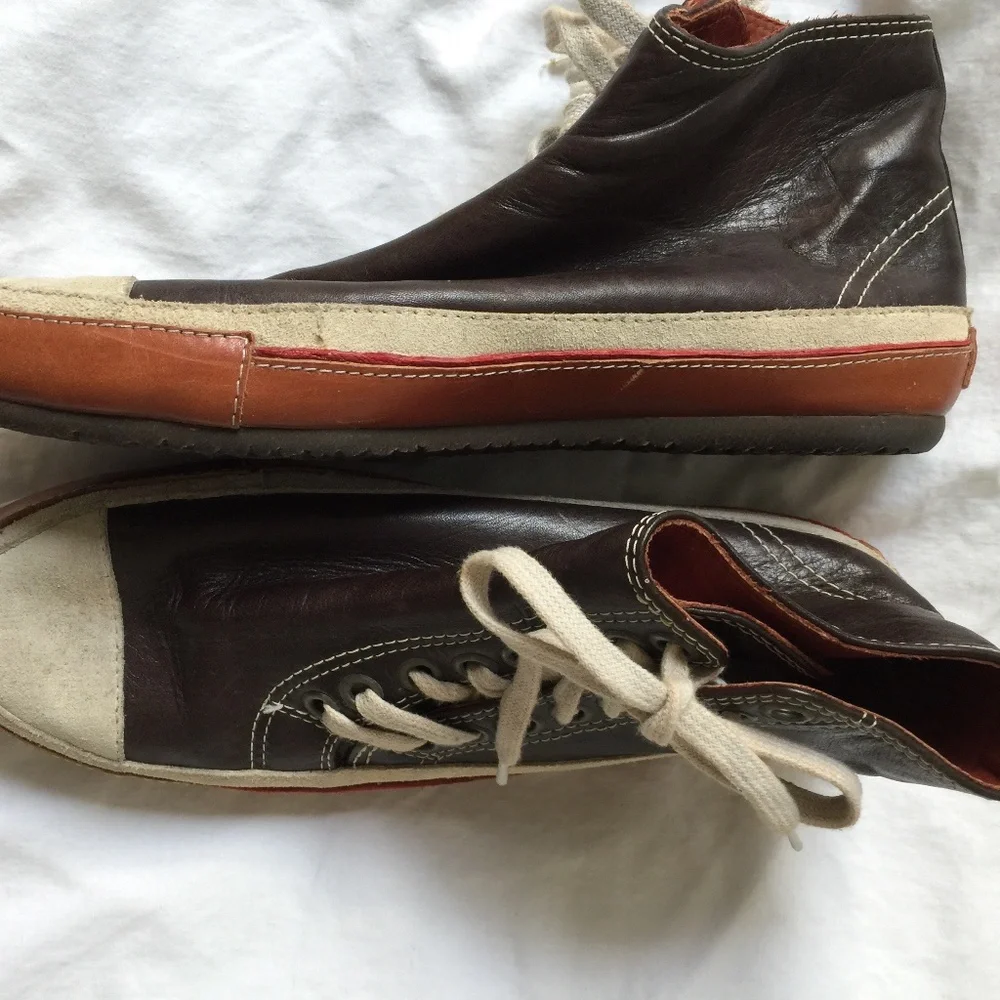 Vintage Never Worn. . Dries Van Noten high top brown leather and suede - Picture 7 of 7